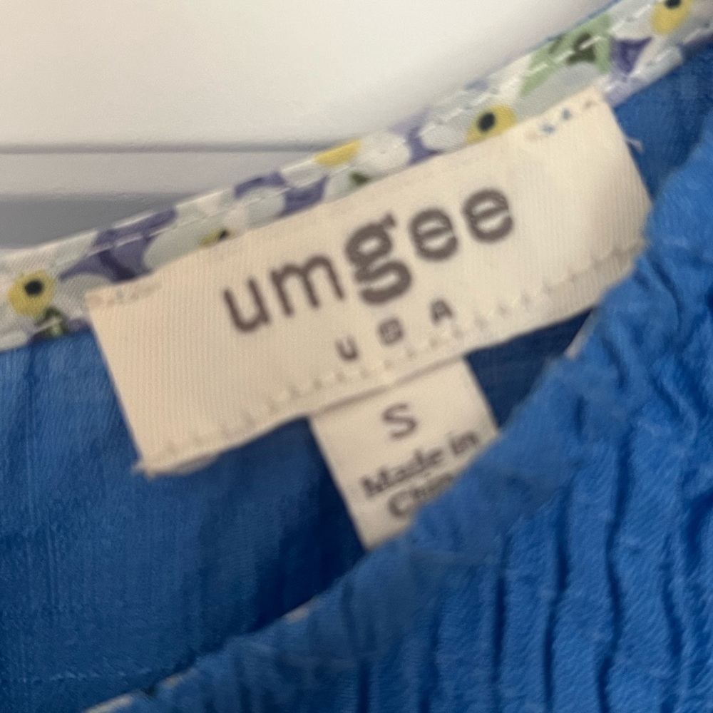 Umgee Vibrant Blue Women’s Dress with Ruffle Sleeves - Picture 3 of 3